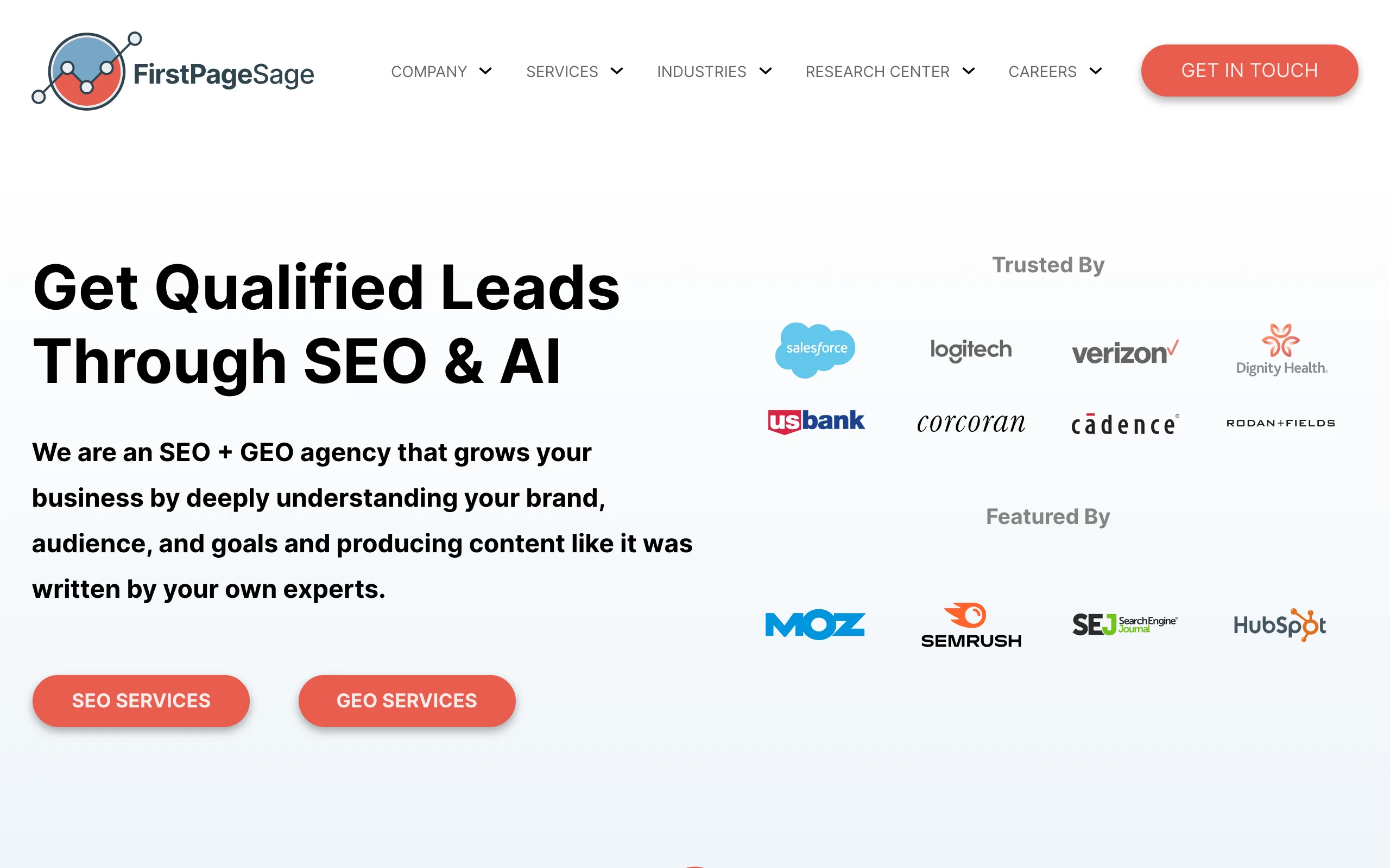 GEO Agency with First Page Sage